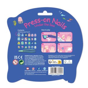 Avenir - Fancy Me Press-On Nails for Kids – Under the Sea | 24 Pre-Glued Artificial Nails with Tweezer | Easy Apply & Remove | Fun Nail Art Kit for Girls & Gift Set