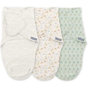 SwaddleMe by Ingenuity - Baby Swaddle, 1.0 TOG, 3pk Safari Swaddle, 0-3 M